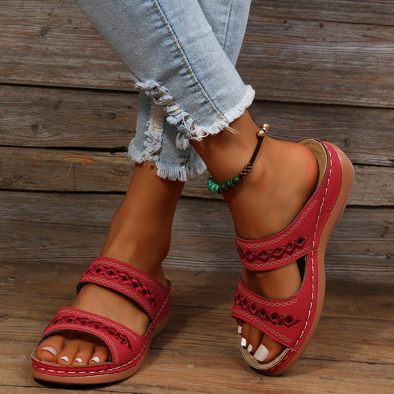 Boho Comfort Slip-On Sandals | Cushioned Support