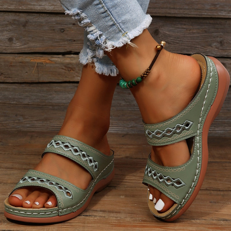 Boho Comfort Slip-On Sandals | Cushioned Support