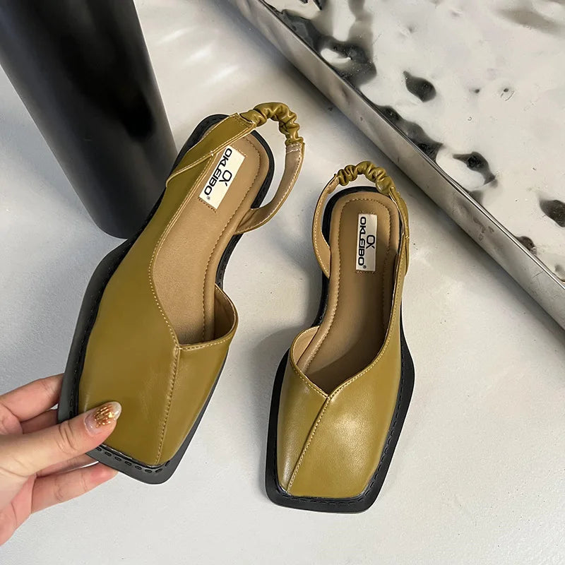 OKASBO Slingback Flats | Square Toe Comfort